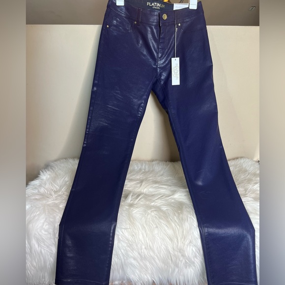 Chico’s Platinum Plum Coated Denim Pants - Picture 4 of 12